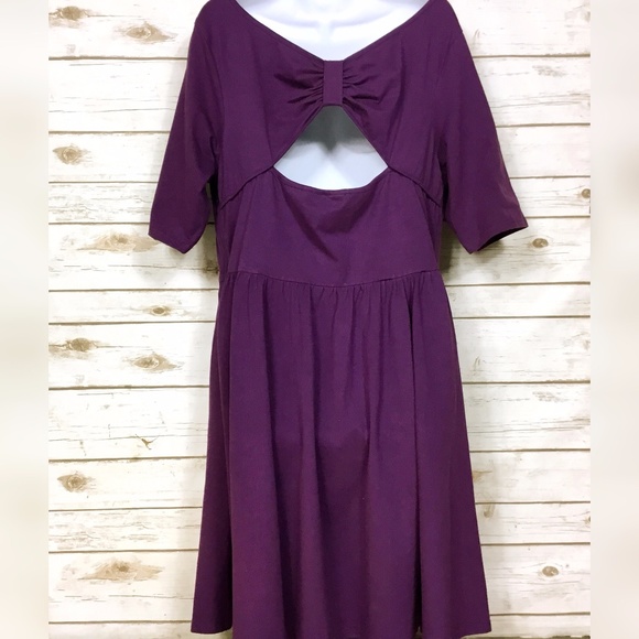 eshakti Dresses & Skirts - Eshakti Retro Purple Plus Size Fit & Flare Dress